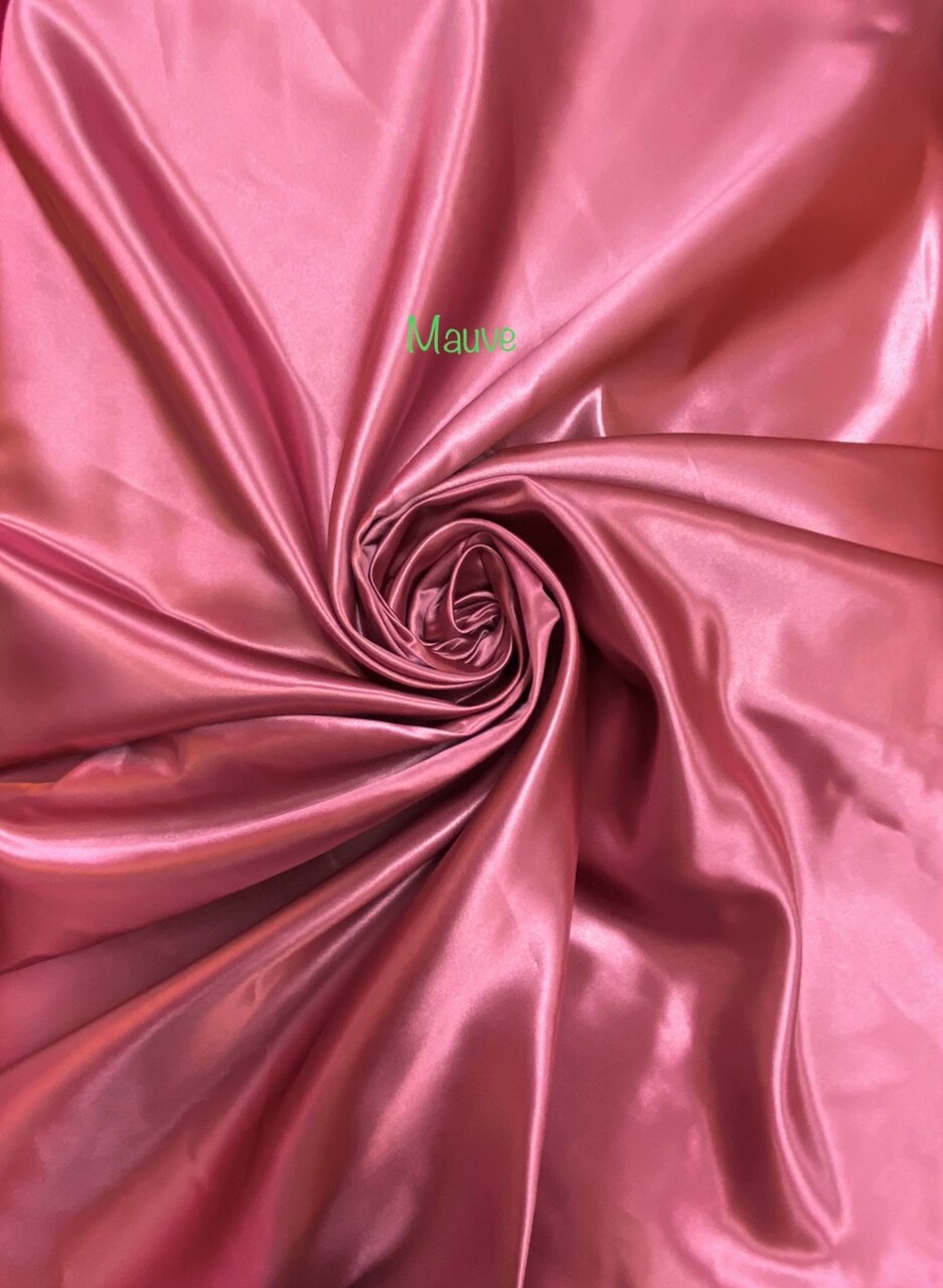 1 Yard Mauve Bridal Satin Fabric 58/60 Inch Wide Lustrous Sheen Material for Drapery, Costumes & Crafts